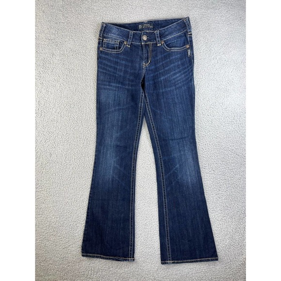 Silver Jeans Women's Jeans 28W x 32L Blue Suki Bootcut Low Rise Dark Wash